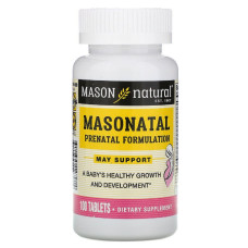 Мультивитамины для беременных, Masonatal Prenatal Formulation, Mason Natural, 100 таблеток