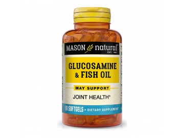 Глюкозамін і Риб'ячий жир, Glucosamine & Fish Oil, Mason Natural, 90 гелевих капсул