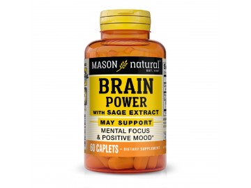 Сила мозку з екстрактом шавлії, Brain power with sage extract, Mason Natural, 60 каплет