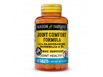 Підтримка суглобів та зв'язок з босвеллією, Joint comfort formula with boswellia & D3, Mason Natural, 60 таблеток