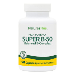 Супер В-Комплекс, В-50, Super B-50, Natures Plus, 90 Вегетарианских Капсул
