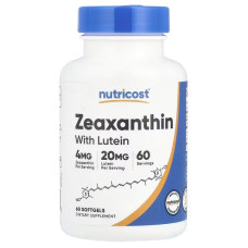Зеаксантин з лютеїном, Zeaxanthin with Lutein, Nutricost, 60 гелевих капсул