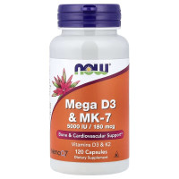 Вітамін D3 та MK-7, Mega D3 & MK-7, Now Foods, 120 капсул
