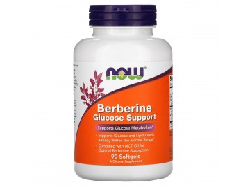 Берберін, Підтримка рівня глюкози, Berberine Glucose Support, Now Foods, 90 желатинових капсул