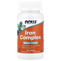 Комплекс заліза, Iron Complex, Now Foods, 100 таблеток
