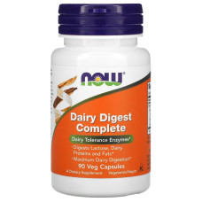 Травные ферменты, Dairy Digest Complete, Now Foods, 90 вегетарианских капсул
