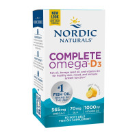 Комплекс Омега-D3, Лимон, 1000 мг, Nordic Naturals, 60 гелевых капсул