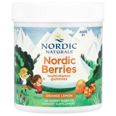 Мультивітаміни для дітей, смак апельсин та лимон, Nordic Berries, Multivitamin Gummies, Ages 3+, Nordic Naturals, 120 жувальних цукерок