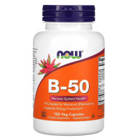 УЦІНКА B-Комплекс 50, Now Foods, 100 вегетаріанських капсул (м'ята банка)