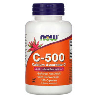 Витамин C-500, аскорбат кальция-C, Vitamin C, Calcium Ascorbate-C, Now Foods, 100 капсул