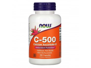 Вітамін C-500, аскорбат кальцію-C, Vitamin C, Calcium Ascorbate-C, Now Foods, 100 капсул