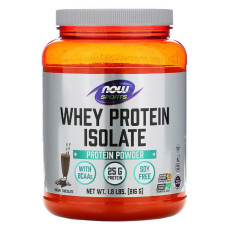 Изолят сывороточного протеина, вкус вершкового шоколада, Whey Protein Isolate, Now Foods, порошок 816 грамм