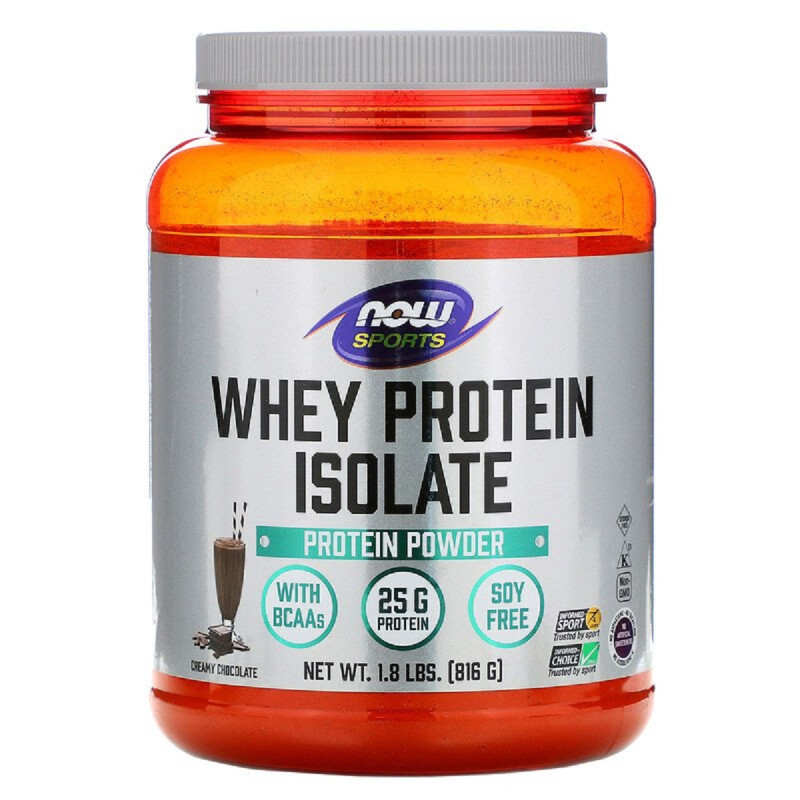 Изолят сывороточного протеина, вкус вершкового шоколада, Whey Protein Isolate, Now Foods, порошок 816 грамм