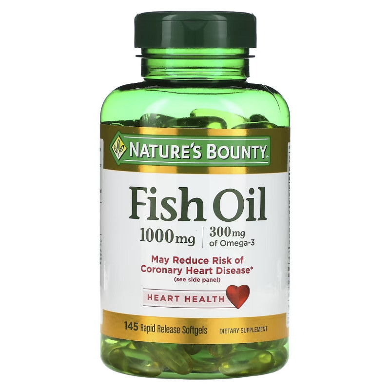 Рыбий жир, 1000 мг, Fish Oil, Nature's Bounty, 145 гелевых капсул