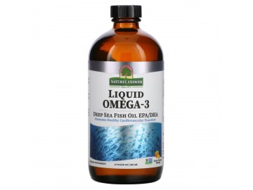 Омега-3 рідка, смак апельсину, Liquid Omega-3, Deep Sea Fish Oil EPA/DHA, Nature's Answer, 480 мл