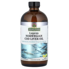 Жир Печени Дикой Норвежской Трески, вкус лимон-лайм, Жидкое норвежское масло печени трески, Ответ природы, 480 мл