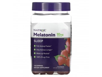 Мелатонін, 10 мг, смак полуниці, Melatonin, Natrol, 140 жувальних цукерок