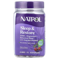 Здоровий сон та відновлення, з мелатоніном, смак вишні, Sleep & Restore, Natrol, 60 жувальних цукерок