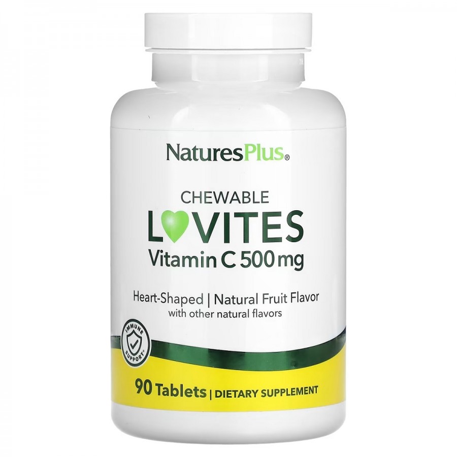 Вітамін C, Vitamin C Lovites, 500 мг, Natures Plus, 90 жувальних таблеток