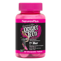 Мультивитамины для девочек, Вкус Лесных Ягод, Power Teen, Natures Plus, 60 жевательных таблеток