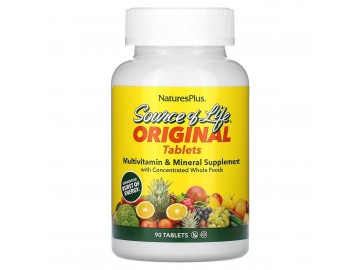 Мультивітаміни та мінерали, Source of Life, Multi-Vitamin & Mineral Supplement, Natures Plus, 90 таблеток