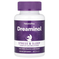 Комплекс для снятия стресса с мелатонином, Stress & Sleep Complex, с мелатонином, Natures Plus, 60 капсул