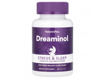 Комплекс для зняття стресу з мелатоніном, Stress & Sleep Complex, with Melatonin, Natures Plus, 60 капсул