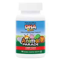 Омега для детей, Вишневый вкус, DHA для детей, Animal Parade, Natures Plus, 90 жевательных таблеток в форме животных