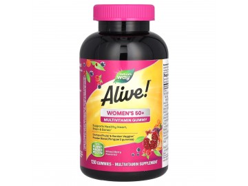 Мультивітаміни для жінок 50+, смак ягід, Alive! Women's 50+ Gummy Multivitamins, Nature's Way, 130 жувальних цукерок