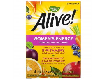 Мультивітамінний комплекс Для Жінок, Alive! Women's Energy Complete Multivitamin, Nature's Way, 50 таблеток