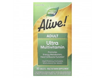 Мультивітаміни для дорослих, Alive! Adult Ultra Potency Complete Multivitamin, Nature's Way, 60 таблеток