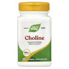 Холін, 500 мг, Choline, Nature's Way, 100 веганських таблеток