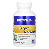 Ферменты с пробиотиками, Digest + Probiotics, Enzymedica, 90 капсул