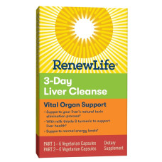 Очищення печінки, 3-денна програма, 3 Day Liver Cleanse, Renew Life, 12 вегетаріанських капсул