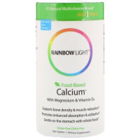 Кальцій з Магнієм і Вітаміном D3, Food-Based Calcium with Magnesium & Vitamin D3, Rainbow Light, 180 таблеток