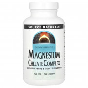 Магній Хелат, 100 мг, Magnesium Chelate Complex, Source Naturals, 250 таблеток