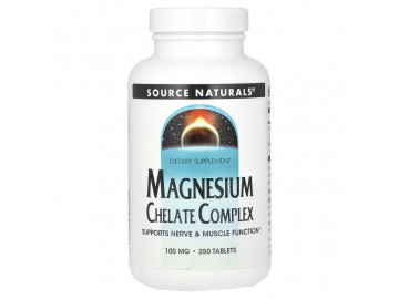 Магній Хелат, 100 мг, Magnesium Chelate Complex, Source Naturals, 250 таблеток