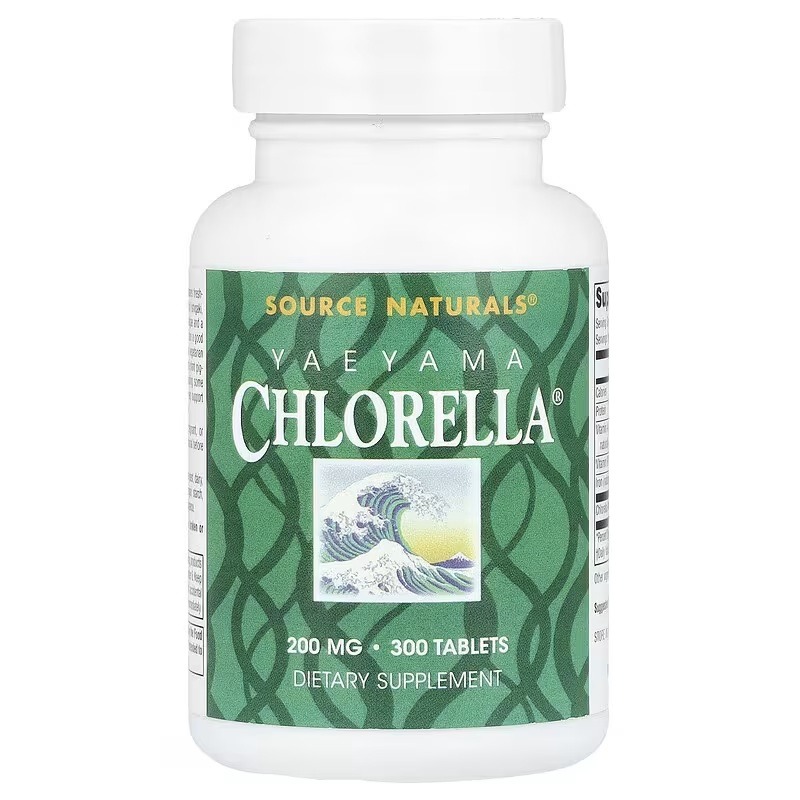 Хлорелла, 200 мг, Yaeyama Chlorella, Source Naturals, 300 таблеток