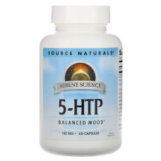 5-HTP (Гидрокситриптофан), 100 мг, Serene Science, Source Naturals, 60 капсул