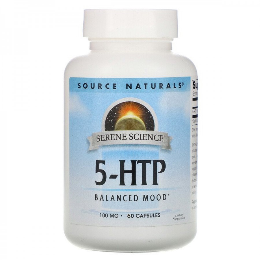 5-HTP (Гідрокситриптофан), 100мг, Serene Science, Source Naturals, 60 капсул