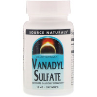 Ванадий Сульфат 10мг, Source Naturals, 100 таблеток