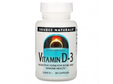 Вітамін D3 5000 МО, Vitamin D3, Source Naturals, 60 капсул