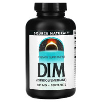 Дим, 100 мг, DIM, Source Naturals, 180 таблеток