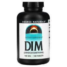 Дим, 100 мг, DIM, Source Naturals, 180 таблеток