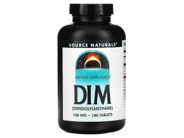 Діиндолілметан, 100мг, DIM, Source Naturals, 180 таблеток