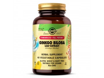 Екстракт листя Гінкго Білоба, Ginkgo Biloba Leaf Extract, Solgar, 60 гелевих капсул