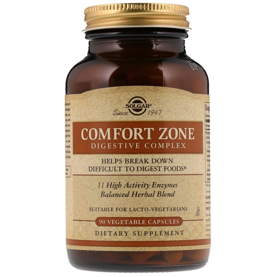 Комплекс для травлення Comfort Zone Digestive Complex, Solgar, 90 вегетаріанських капсул