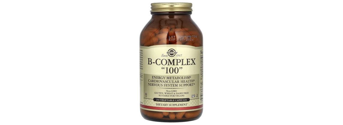 B-комплекс, B-Complex "100", Solgar, 250 вегетаріанських капсул