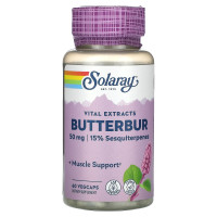 Экстракт корня белокопытника, 50 мг, Butterbur, Solaray, 60 вегетарианских капсул