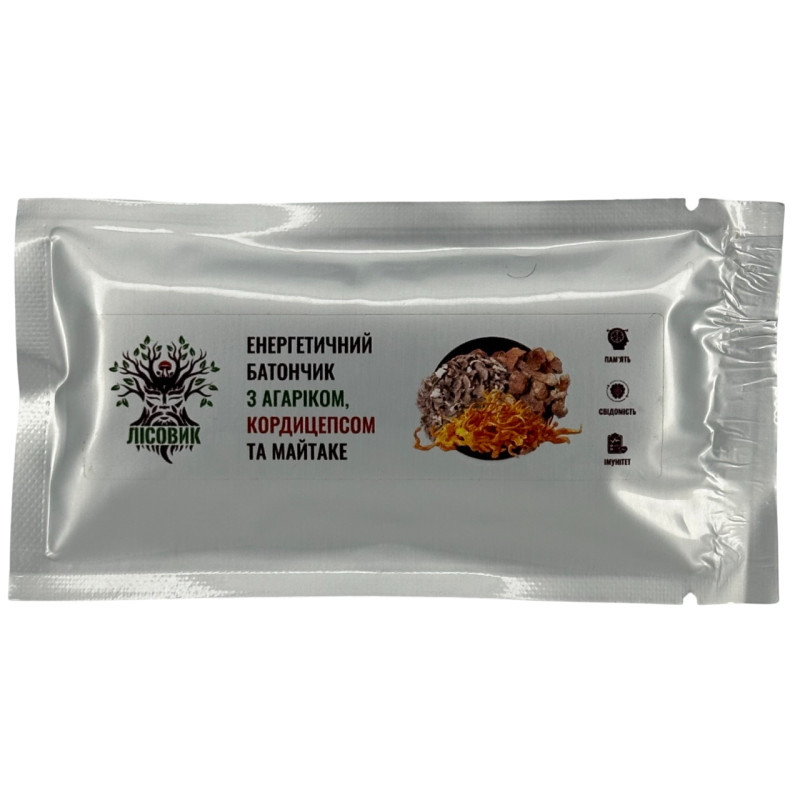 Енергетичний батончик із кордицепсом, агариком та майтаке